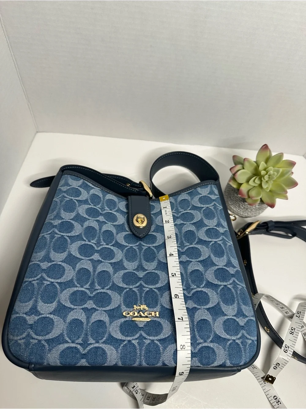 Coach Denim Signature Shoulder Bag in Blue